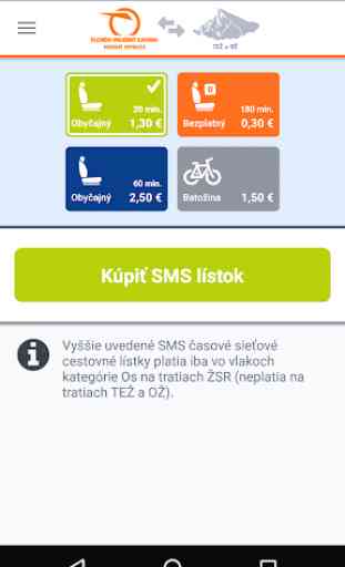 ZSSK SMS lístok 2