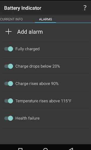 Battery Indicator - Alarms 2