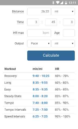 Pace Calculator for Runners 3