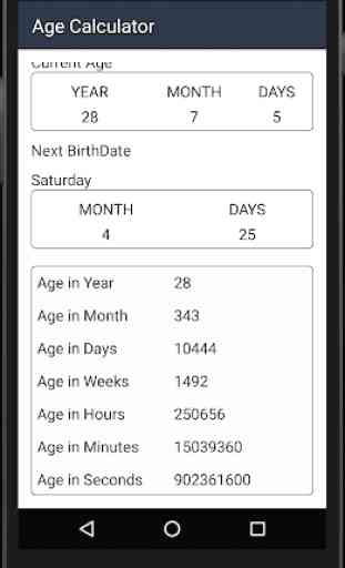 Age Calculator by Date of Birth (Days Months) 2