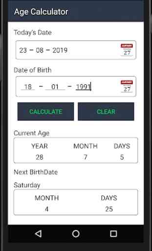 Age Calculator by Date of Birth (Days Months) 3