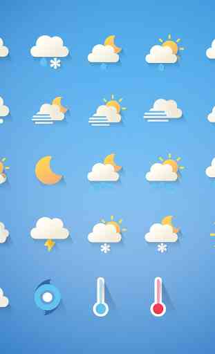 Cartoon cute weather Icon set 2
