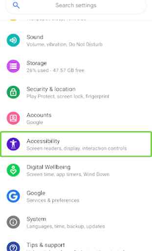 Strumenti per l'accessibilità Android 1