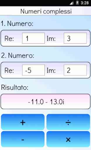 Numeri complessi Calculator 1