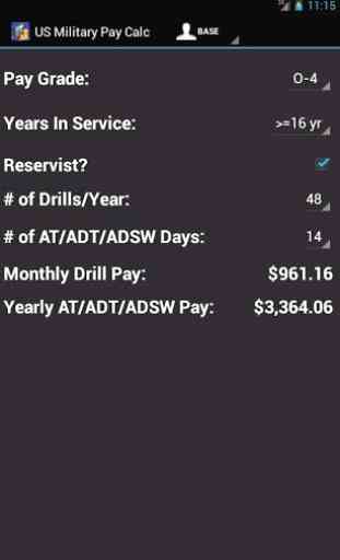 US Military Pay Calc 1