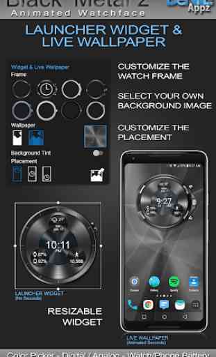 Black Metal 2 HD WatchFace Widget & Live Wallpaper 2