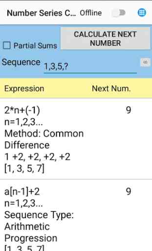 Calcolatore della sequenza numerica 1