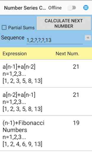 Calcolatore della sequenza numerica 4