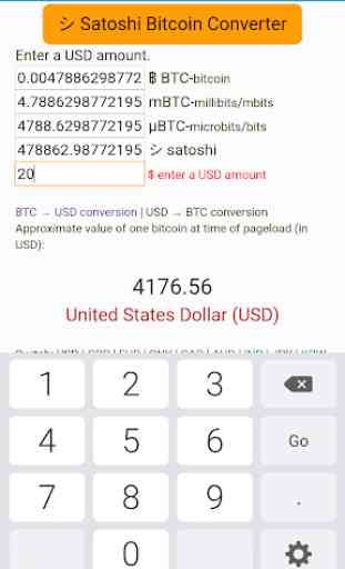 Satoshi Bitcoin Converter 2