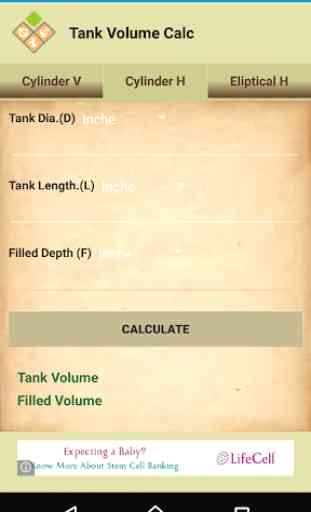 Volume Calculator of Tank 1
