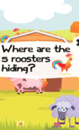 Gioco per i bambini di età 2-5: Puzzle e giochi sugli animali della fattoria. Gioca con contadino, mucca, maiale, cavallo, pecora, oca, anatra, farfalla, ape, albero, natura. 3