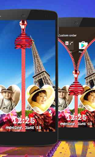 Paris Zipper Lock Screen 1