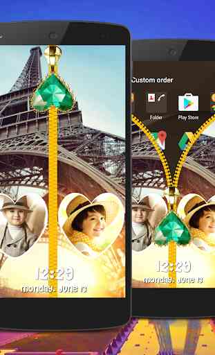 Paris Zipper Lock Screen 2