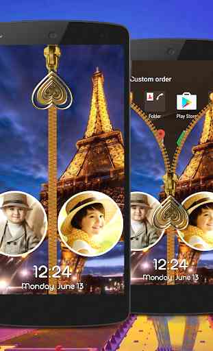 Paris Zipper Lock Screen 4