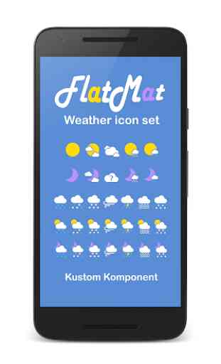 FlatMat Weather icon set for KWGT KLWP 2