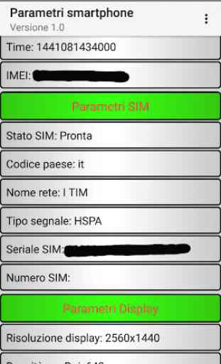 Parametri SIM Smartphone 2