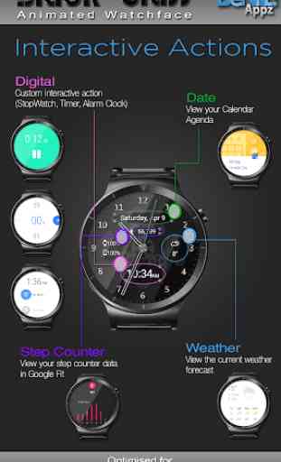Black Glass HD Watch Face Widget & Live Wallpaper 3