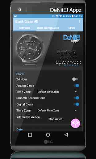 Black Glass HD Watch Face Widget & Live Wallpaper 4
