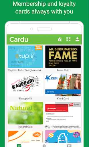 Cardu : Loyalty and membership cards into use 1