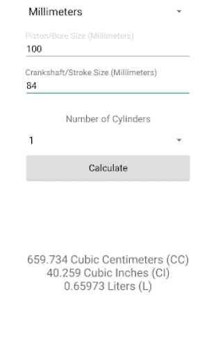 Engine CC Calculator 2