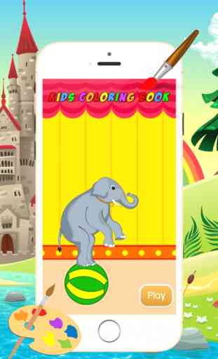 Cartoon circo Coloring Book - All in 1 degli animali di disegno e pittura colorato per i bambini giochi gratis 1