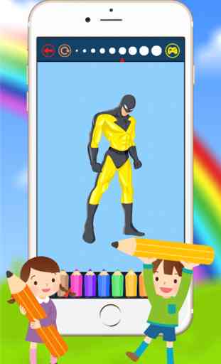 Cartoon Superhero Coloring Book - Disegno per bambino gioco libero 2