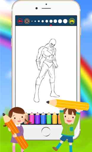 Cartoon Superhero Coloring Book - Disegno per bambino gioco libero 3