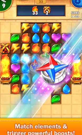 Golden Match 3 Puzzle Game - Real treasure hunter 2