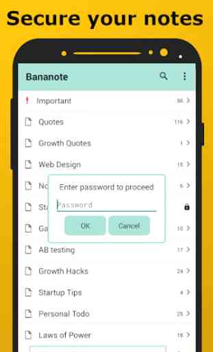Blocco note, note ed elenco gratuiti Bananote 2