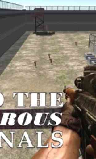 3D cortile della prigione bande sniper - guardia alla prigione e sparare ai terroristi in fuga 3
