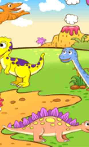 Gioco per bambini di età 2-5 sul dinosauri: giochi e puzzle per la scuola materna, scuola materna o asilo nido con Tyrannosaurus Rex, Velociraptor, Triceratops e di più. Divertimento preistorico con fossili, rettili, anfibi, lucertole 1