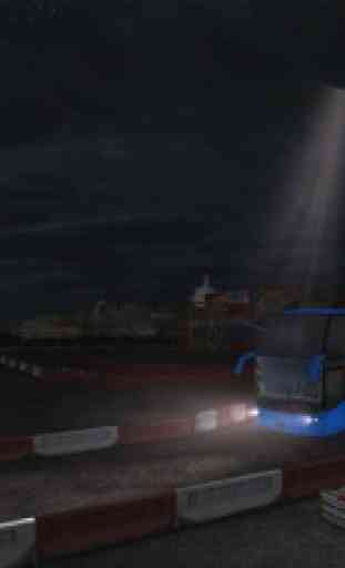 Autobus pullman di notte parcheggio 3D - gioco di 1