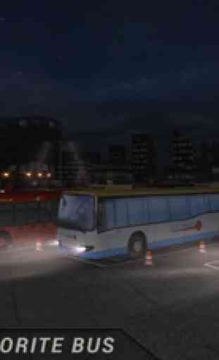 Autobus pullman di notte parcheggio 3D - gioco di 4