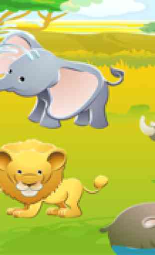 Apprendimento gioco per i bambini circa gli animali del safari: Giochi per la scuola materna, scuola materna o la scuola materna con leoni, elefanti, coccodrilli, ippopotami, scimmie, zebre e pappagallo e più nella giungla, savana e deserto! 2
