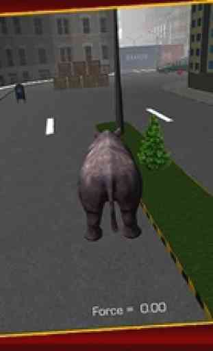 3D Rhino Simulator - Simulatore di animali selvatici e di gioco di simulazione di distruggere la città 1