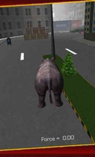 3D Rhino Simulator - Simulatore di animali selvatici e di gioco di simulazione di distruggere la città 2