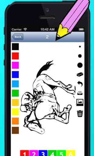 123 Libro da colorare dei cavalli per bambini: gioco con molte immagini come pony, cavallo, equestre, stallone e più 4