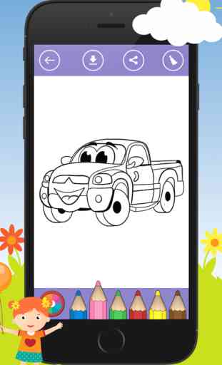 Libro da colorare di autoveicoli per i bambini: come disegnare un quadro (Coloring book : Car) 3