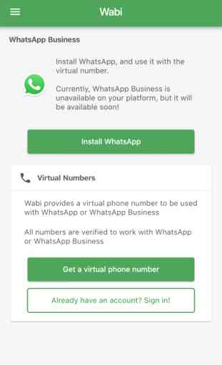Wabi: Numero per WhatsApp 1