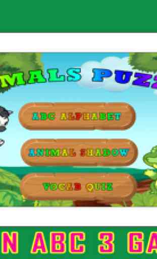 ABC Animals ombra Puzzle - Vocabolario Quiz Giochi 1