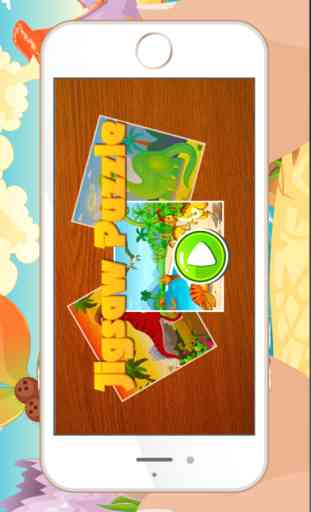 Giochi Dinosaur per bambini gratis: Cute Dino Treno Jigsaw Puzzle per prescolare e Toddlers 1