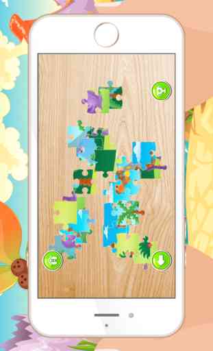 Giochi Dinosaur per bambini gratis: Cute Dino Treno Jigsaw Puzzle per prescolare e Toddlers 2