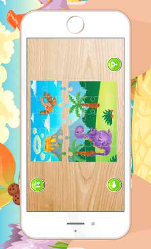 Giochi Dinosaur per bambini gratis: Cute Dino Treno Jigsaw Puzzle per prescolare e Toddlers 3