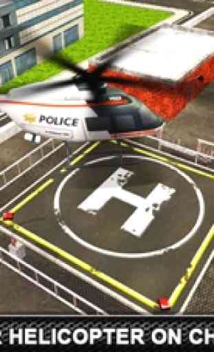 Polizia copia di elicottero sim 3d- pilota insegui 1