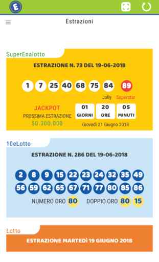 Estrazioni Lotto SuperEnalotto 1