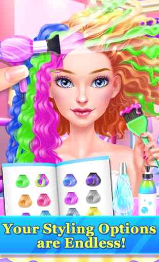 Hair Stylist Fashion Salon ❤ Rainbow Unicorn Hair 3