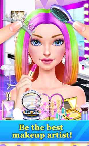 Hair Stylist Fashion Salon ❤ Rainbow Unicorn Hair 4