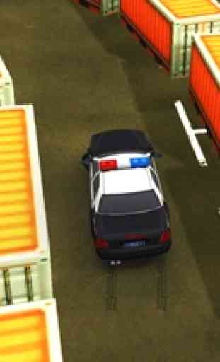 macchina di polizia parcheggio- città simulazione 3