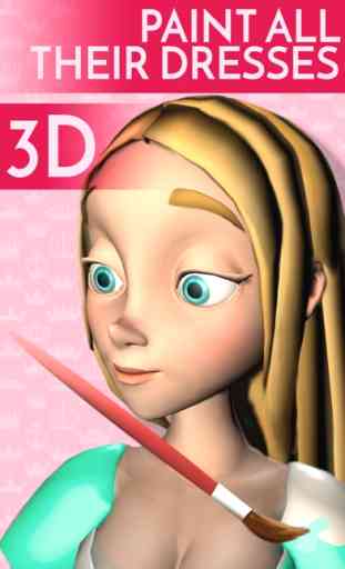 Principesse 3D libro da colorare - Pittura gioco 2