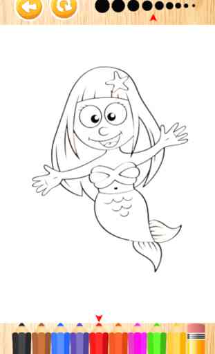 Mermaid in ocean coloring book for kids games 3